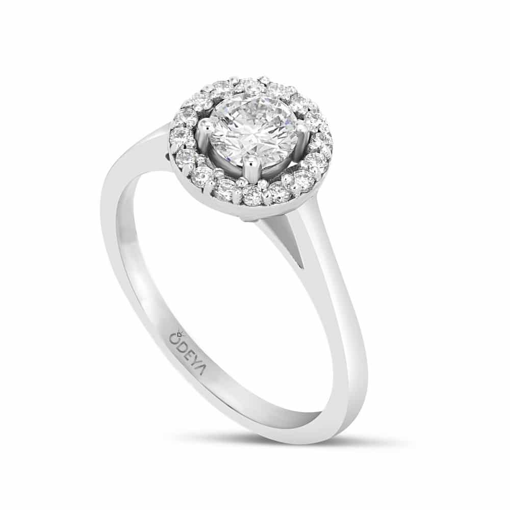 טבעת אירוסין היילו יהלומים - דגם "מינדי" | אודיה תכשיטים